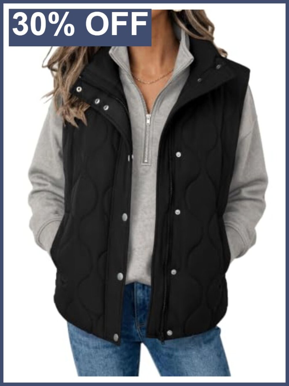 Quilted Puffer Vest Stand Collar Zip Up Sleeveless Women's Outerwear